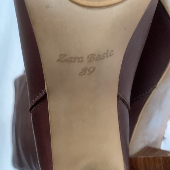 Zara Dark Brown Chocolate Leather Boots, size 8 US / 39 EU - Picture 6 of 12